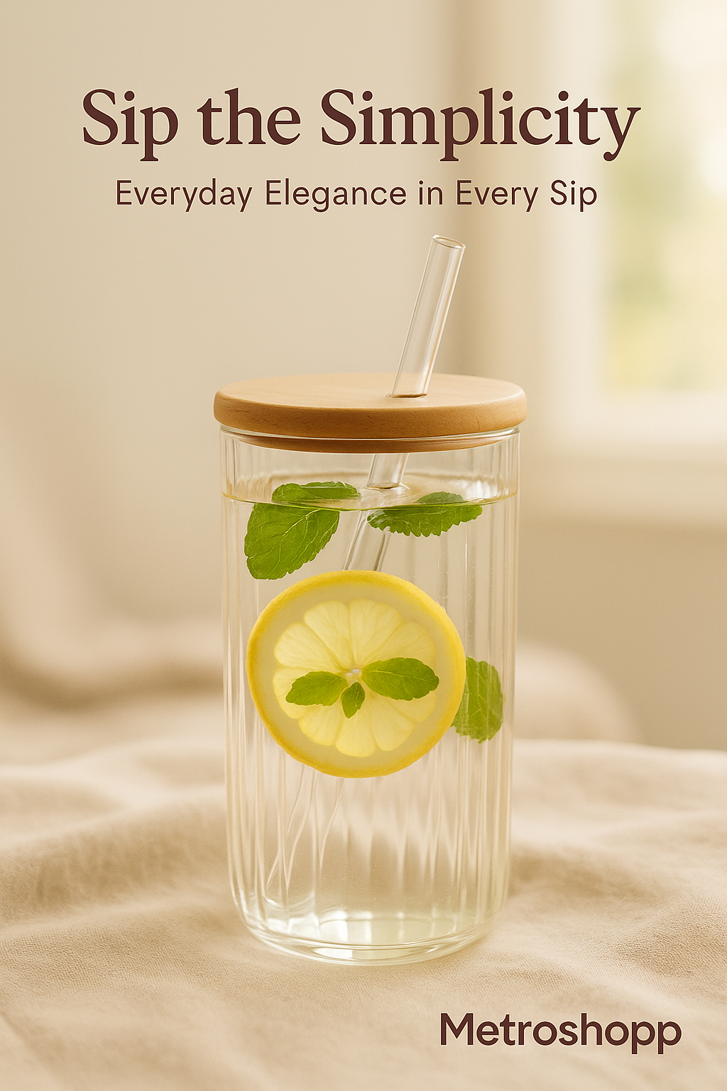 Metroshop Reusable 500ml glass mason jar