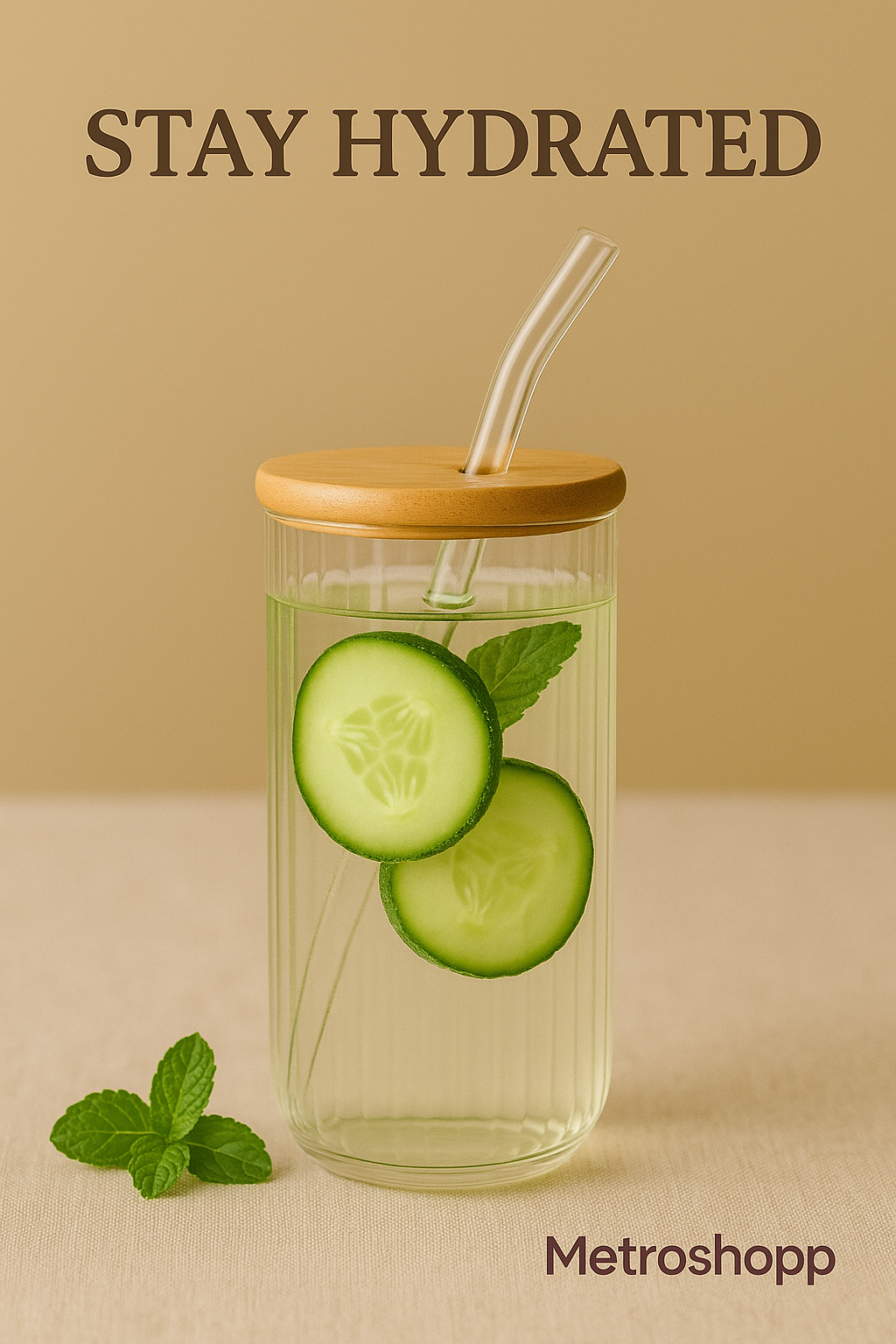 Metroshopp 500ml Glass Mason Jar – Eco-Friendly Reusable Drinking Cup