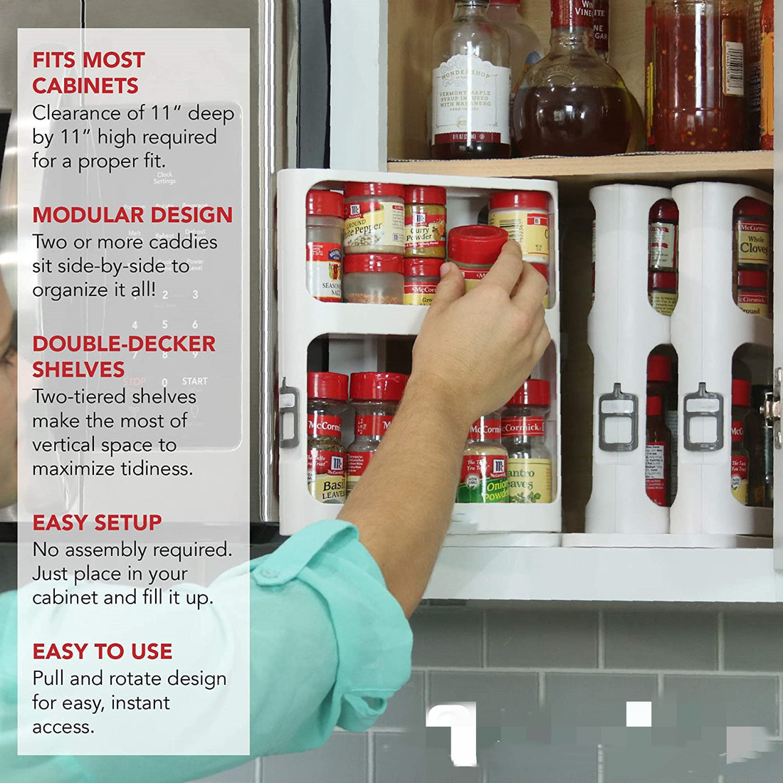 Metroshopp Kitchen Double Tier Spice Rack