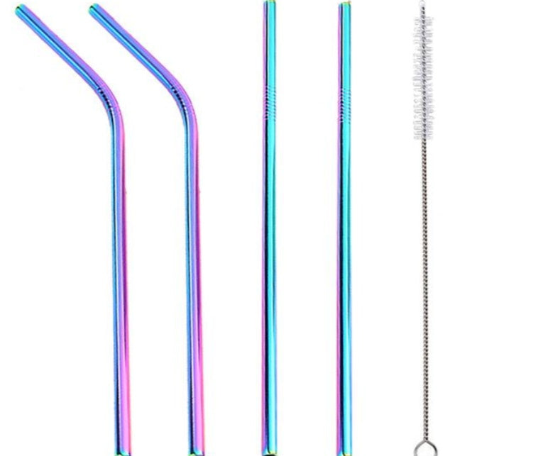 Metroshopp Colourful Reusable Stainless Steel Straws