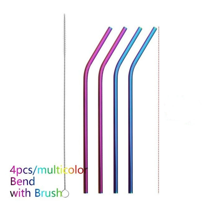 Metroshopp Colourful Reusable Stainless Steel Straws