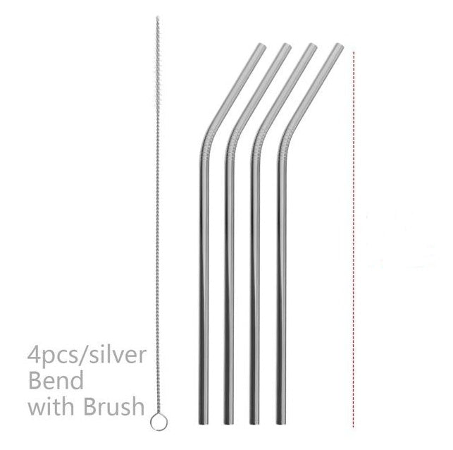 Metroshopp Colourful Reusable Stainless Steel Straws