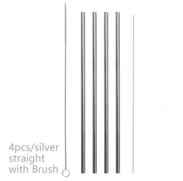 Metroshopp Colourful Reusable Stainless Steel Straws