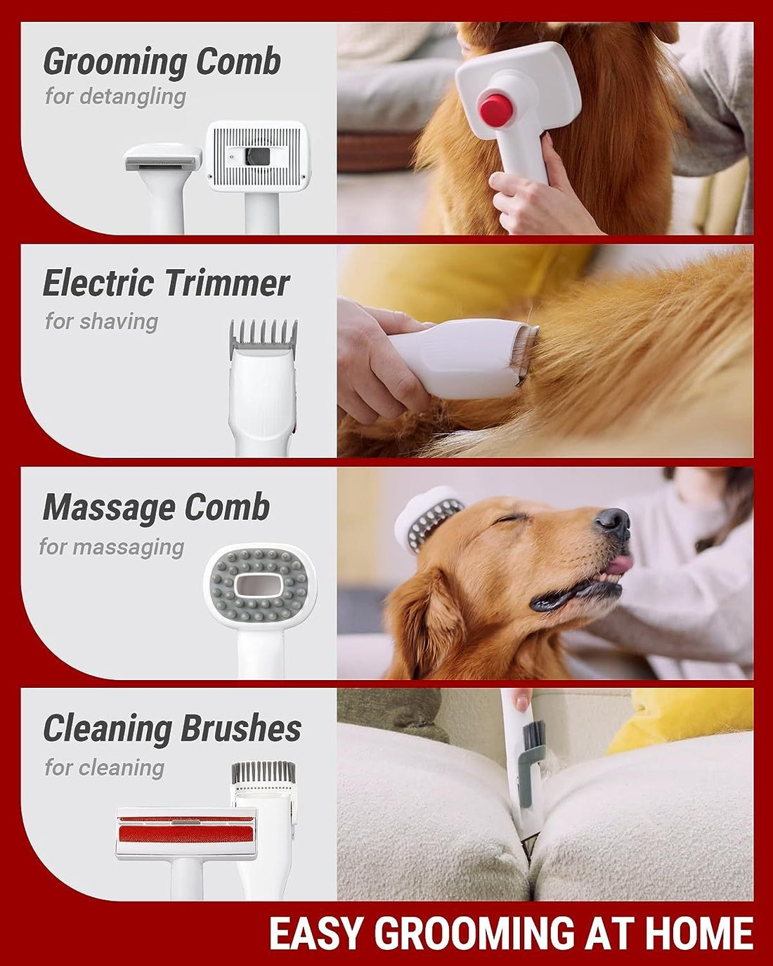 Metroshopp Pet Hair Vacuum For Shedding Grooming With Dog Clipper