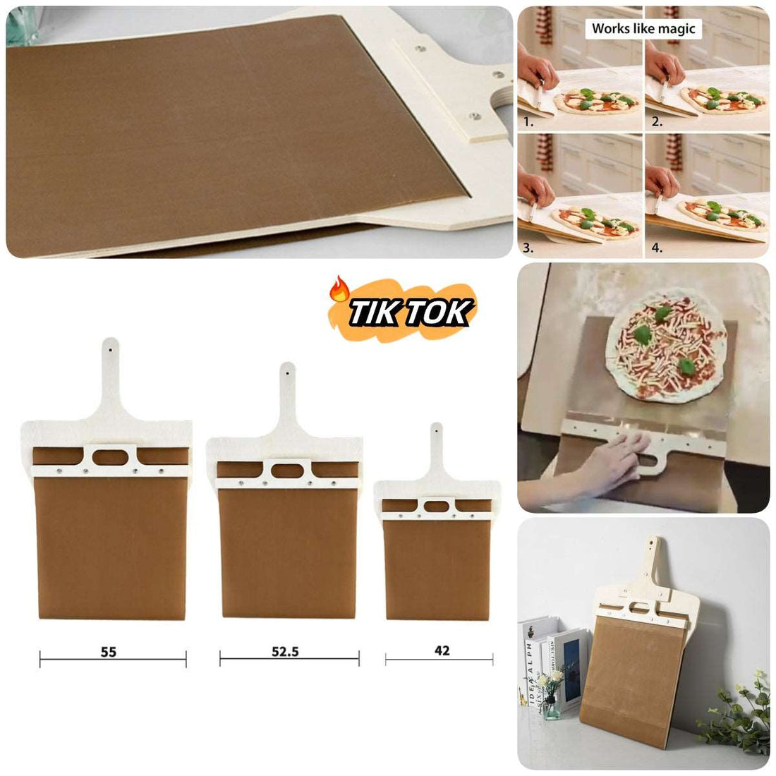 3 Sizes Sliding Pizza Peel - Metroshopp