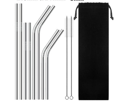 Metroshopp Colourful Reusable Stainless Steel Straws